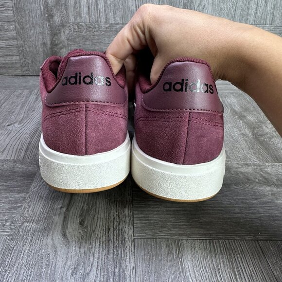 Adidas Grand Court Base 00 Men's size 9.5 Burgundy Suede Causal Shoes JQ6015 - Picture 6 of 8